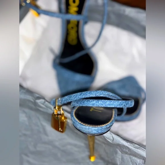 Tom Ford Denim PadLock Heels - Picture 9 of 14